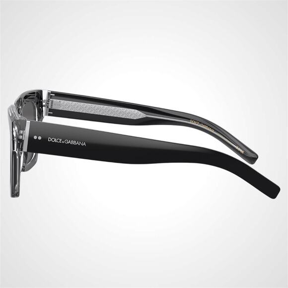 New Dolce & Gabbana Sunglasses Black Crystal Acetate Square Gray Lens
